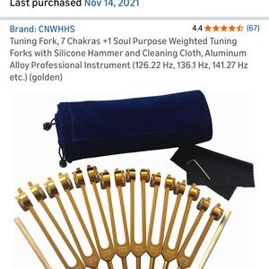 Golden Tuning Fork Set with Accessories